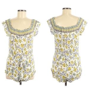 NWT Cotton Candy Off the Shoulder Floral Romper Yellow